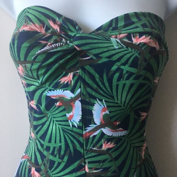 🌴Tropical Forest Themed Tube  Top - Picture 3 of 5